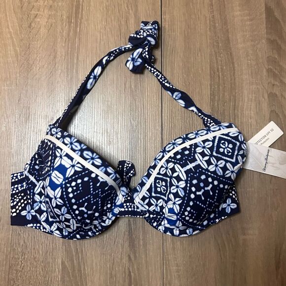 Tommy Bahama Indigo Cowie Underwire Bikini Swim Top Size 34D - Picture 4 of 13